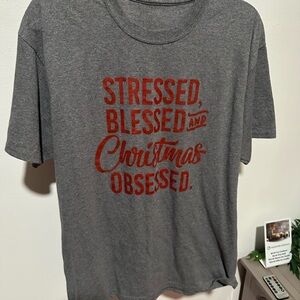 Gildan Gray Tee with Red Print